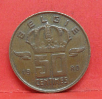 50 Centimes 1980 - TTB - Pièce Monnaie Belgie - Article N°1898 - 50 Centimes