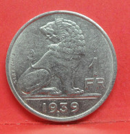 1 Frank 1939 - TTB - Pièce Monnaie Belgie - Article N°1910 - 1 Franc