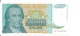YOUGOSLAVIE 500000 DINARA 1993 VF P 131 - Yougoslavie