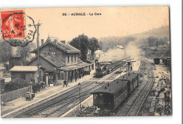 CPA 76 Aumale La Gare Train Tramway  - Aumale