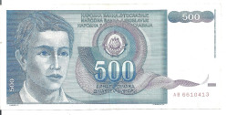 YOUGOSLAVIE 500 DINARA 1990 VF+ P 106 - Yougoslavie