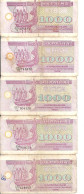 UKRAINE 1000 KARBOVANTSIV 1992 VF P 91 ( 5 Billets ) - Ukraine