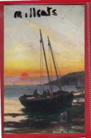 SCOTLAND FIFE    ELIE   SUNSET RAPHAEL TUCK FIFESHIRE COAST SERIES   FISHING BOAT Pu 1906 - Fife