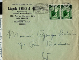 Env. (entière) Avec Paire N° 460 Obl. BXL 22/12/1937 - Correo Rural