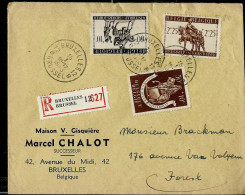 Env. (entière) Avec N° 606 - 605 - 610 Obl. BXL 15/01/1943 En Rec. - Posta Rurale