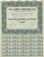 Titre De 1905 - Voie Ferrée Indéformable - Par Coinçage à Haute Pression (Système Ambert) - - Chemin De Fer & Tramway