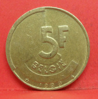 5 Frank 1988 - TTB - Pièce Monnaie Belgie - Article N°2003 - 5 Francs