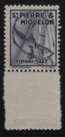 St Pierre Et Miquelon 1938 MNH Sc J41 3fr Codfish Gutter (1) - Timbres-taxe