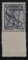 St Pierre Et Miquelon 1938 MNH Sc J41 3fr Codfish Gutter (1) - Postage Due