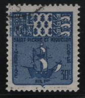 St Pierre Et Miquelon 1947 Used Sc J69 30c Fishing Schooner - Postage Due