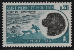 St Pierre Et Miquelon 1973 MNH Sc J78 20c Newfoundland Dog - Strafport