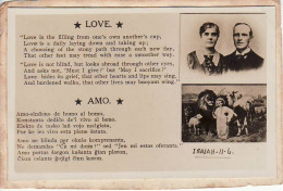 RPPC *Love * *Amo* Isiah 11.6  Esperanto - Glasgow - Esperanto