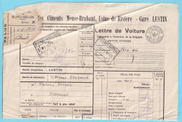 Lettre De Voiture  SNCB Obl NORD BELGE LUSTIN  + DORINNE-DURNAL  1929  - Documents & Fragments