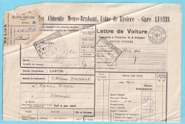 Lettre De Voiture  SNCB Obl NORD BELGE LUSTIN  + DORINNE-DURNAL  1929  - Dokumente & Fragmente