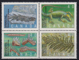 MiNr. 1222 - 1225 Kanada (Dominion) 1991, 5. April. Prähistorisches Leben (II): Versteinerungen - Postfrisch/**/MNH - Ongebruikt