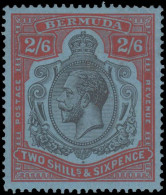 Bermuda 1924-32 2s6d Black And Red On Blue Damaged Leaf In Bottom Right Fine And Lightly Mounted Mint. - Bermuda