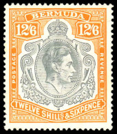 Bermuda 1938-53 12/6d Grey And Brownish-orange Lightly Hinged With Gum Toning. - Bermuda