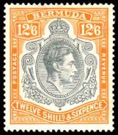 Bermuda 1938-53 12/6d Grey And Brownish-orange Lightly Hinged With Gum Toning. - Bermuda