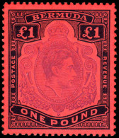 Bermuda 1938-53 £1 Violet & Black On Scarlet Perf 13 Unmounted Mint. - Bermuda