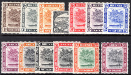 Brunei 1947-51 Set (less 3c) Lightly Mounted Mint. - Brunei (...-1984)