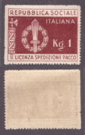 Italia RSI 1944, Francobollo Di Franchigia Pacchi Nuovo **    -FG02 - Pacchi Postali