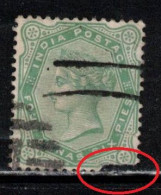 INDIA Scott # 43 Used - QV - Hinge Remnant - Corner Fault CV $5.50 - 1858-79 Compañia Británica Y Gobierno De La Reina