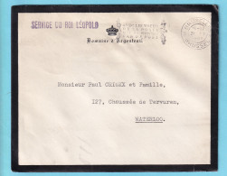 L Deuil Reine Elisabeth Franchise SERVICE DU ROI LEOPOLD 31 XII 1965 Domaine Argenteuil Vers Waterloo + Contenu - Zonder Portkosten