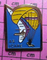 2617 Pin's Pins / Beau Et Rare / SPORTS / DELTAPLANE PARACHUTISME ASSOCIATION SPORTIVE ICARE - Parachutting