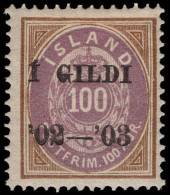 Iceland 1902-03 100a Dull Purple And Bistre INVERTED FRAME} - Ongebruikt