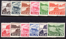 Iceland 1950-54 Set To 5k Lightly Mounted Mint. - Unused Stamps