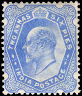 India 1902-11 2a6p Ultramarine Lightly Mounted Mint. - 1902-11 Roi Edouard VII