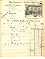 FACTURE.71.AUTUN.MANUFACTURE DE CAHIERS D'ECOLIERS.LIBRAIRIE-PAPETERIEM.GUIGNARD 17bis AVENUE DE LA GARE. - Imprenta & Papelería