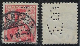 Switzerland 1885/1908 Stamp With Perfin B/W By Bank In Winterthur Lochung Perfore - Perforés