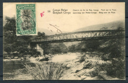 1922 Belgium Congo Uprated Stationery Postcard, Congo Belge Railway Bridge Leopoldville - Bruxelles - Cartas & Documentos