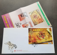 Taiwan New Year's Greeting Year Of The Tiger 2009 Lunar Chinese Painting Zodiac (FDC) *rare - Lettres & Documents