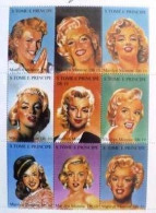 SAO TOME ET PRINCIPE Cinema MARILYN MONROE 1926-1962 Yvert 2054/62 (neuf Sans Charniere)** Timbres Détachés - Cinéma