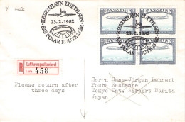 DENMARK - REGISTERED AIRMAIL 1982 SAS POLAR ROUTE 25 YEAR > TOKIO / *451 - Posta Aerea