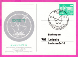 295815 / Germany DDR 1978 - 10 Pf. (Neptunbrunnen Rathausstraße, Berlin) Socfilex'78 Szombathely Ganzsachen PSC - Cartes Postales - Oblitérées