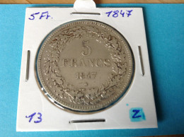 België Leopold I 5 Frank 1847 Zilver. (Morin 13) - 5 Frank