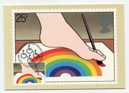 MC 144450 GREAT BRITAIN - International Year Of Disabled People - Foot Artist - Carte Massime