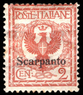 Scarpanto 1912-21 2c Orange-brown Lightly Mounted Mint. - Egée (Scarpanto)