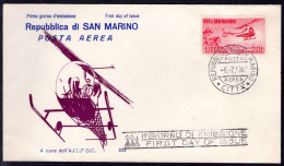 San Marino 1961 Helicopter Fine First Day Cover. - Gebruikt