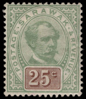 Sarawak 1888-97 25c Green And Brown Mounted Mint. - Sarawak (...-1963)