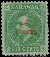 Sarawak 1899 4c On 6c Provisional Fine Unused No Gum (faults). - Sarawak (...-1963)