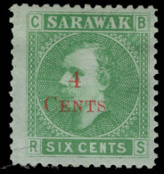 Sarawak 1899 4c On 6c Provisional Fine Unused No Gum (small Closed Tear). - Sarawak (...-1963)