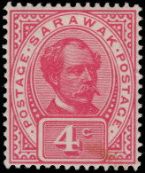 Sarawak 1899-1908 4c Rose-carmine (tone Mark) Mounted Mint. - Sarawak (...-1963)