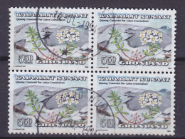 Greenland 1990 Mi. 206, 5.50 (Kr) Blumen Flowers Sumpforst 4-Block - Blocks & Sheetlets