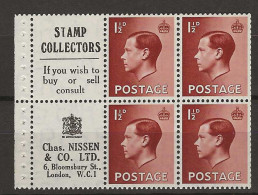 1936 MNH GB,booklet Pane Postfris** - Neufs