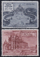 Vatican 1949, Cat Yvert N°  11/12 **. Basiliques De Rome. Gomme Parfaite - Eilsendung (Eilpost)