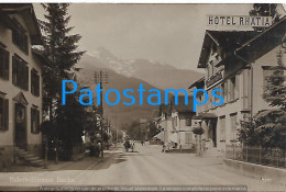 209711 SWITZERLAND BUCHS STATION TRAIN STREET CIRCULATED TO AUSTRIA POSTAL POSTCARD - Buchs